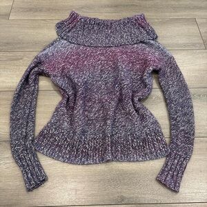 Purple Cowl Neck Sweater